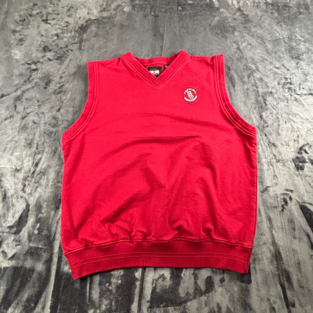 Fan One Sweatshirt Vest Mens Large Red South Carolina Gamecocks V-Neck Cotton